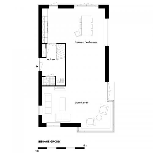 Hoekerker uitbouw 0,6x4 meter extra inhoud 19 m3 (Casco)