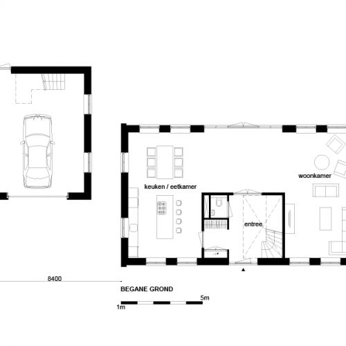Vrijstaande garage extra inhoud 273 m3 (Casco)