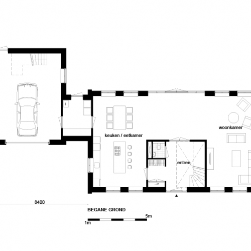 Garage met sluis extra inhoud 295 m3 (Casco)